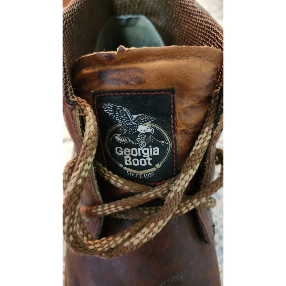 Georgia Boot Chukka Wedge Work Boots Full Grain Leather Men's 11‎ Lace Up